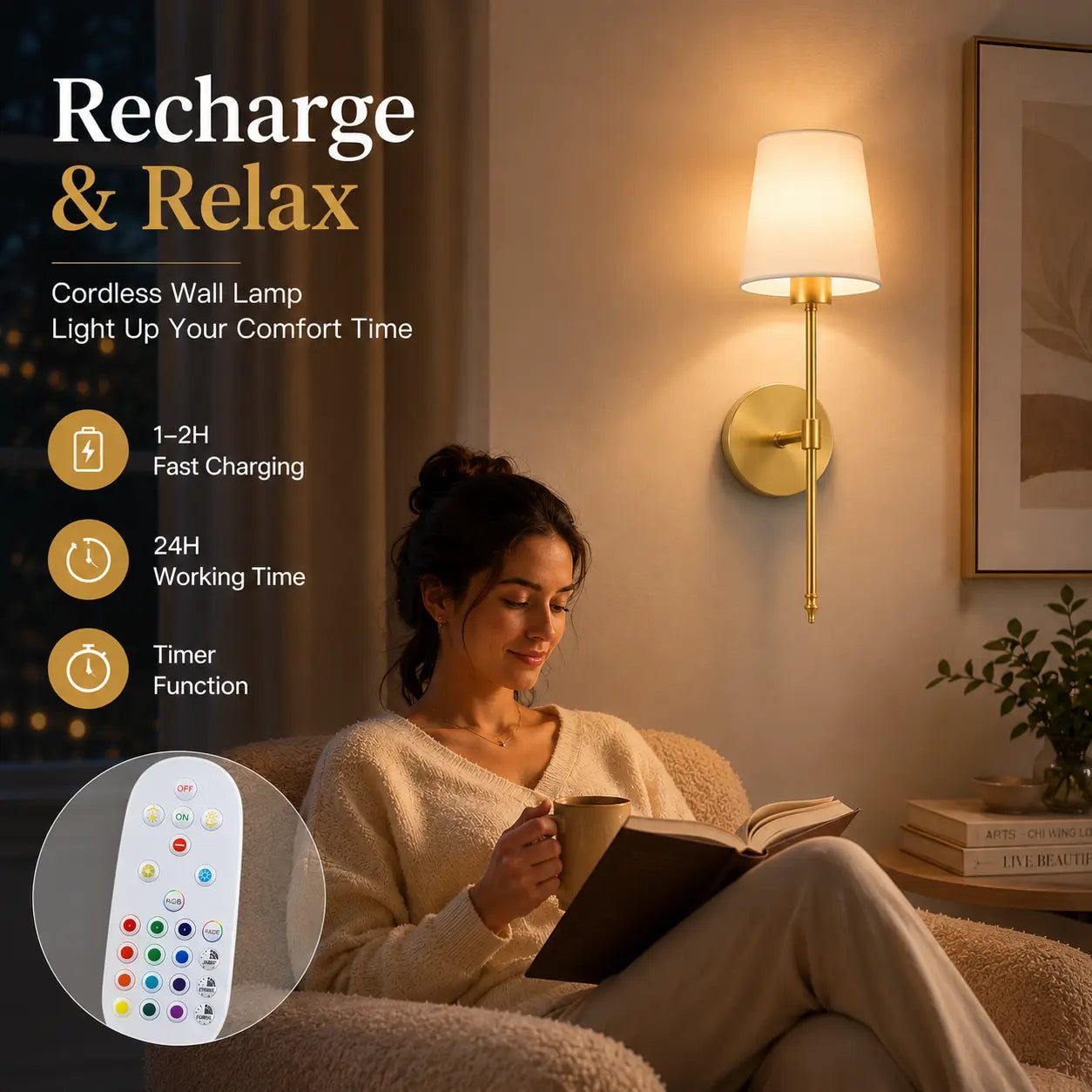 AuraWall™ Wireless Ambient Sconce Set (Pair)