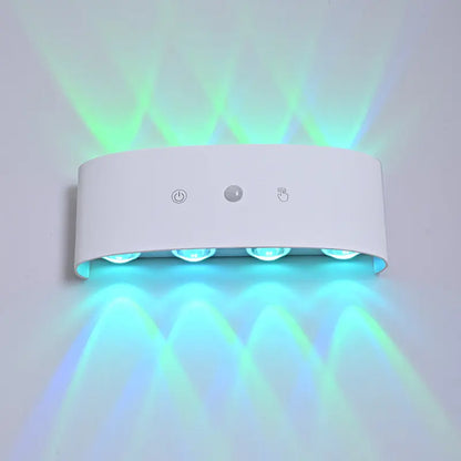 8 Head RGB Sensor Wall Light Wiring Free Rechargeable Wall Light, Adjustable Light Brightness, Hole Free Charging Sensor Light, Aisle Light, Bedroom Light, Battery Wall Light, Door Number Light