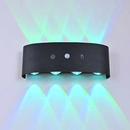 8 Head RGB Sensor Wall Light Wiring Free Rechargeable Wall Light, Adjustable Light Brightness, Hole Free Charging Sensor Light, Aisle Light, Bedroom Light, Battery Wall Light, Door Number Light