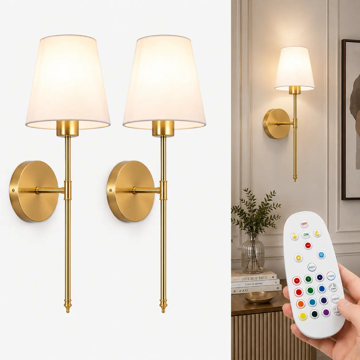 AuraWall™ Wireless Ambient Sconce Set (Pair)